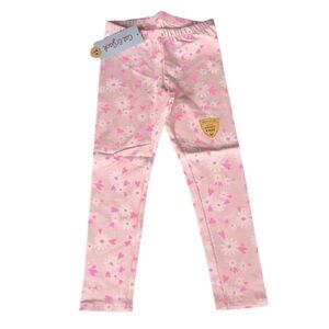 Cat and Jack Toddler Leggings Pink Floral with hearts Size 4T NWT spring